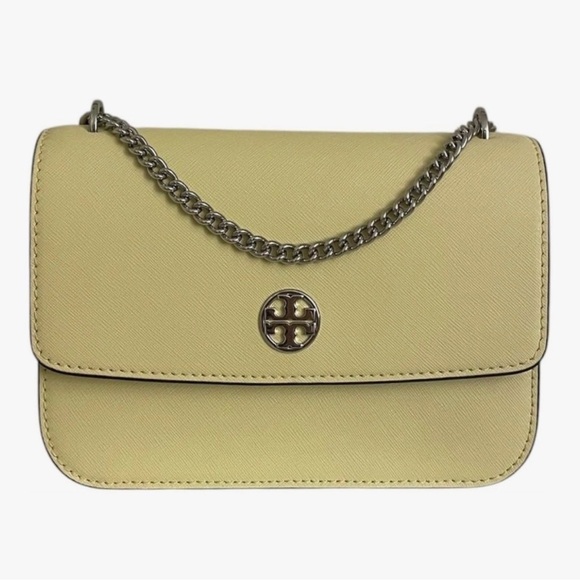 Tory Burch Handbags - Tory Burch Saffiano Shoulder Bag in Lemon Sugar (Butter Yellow)